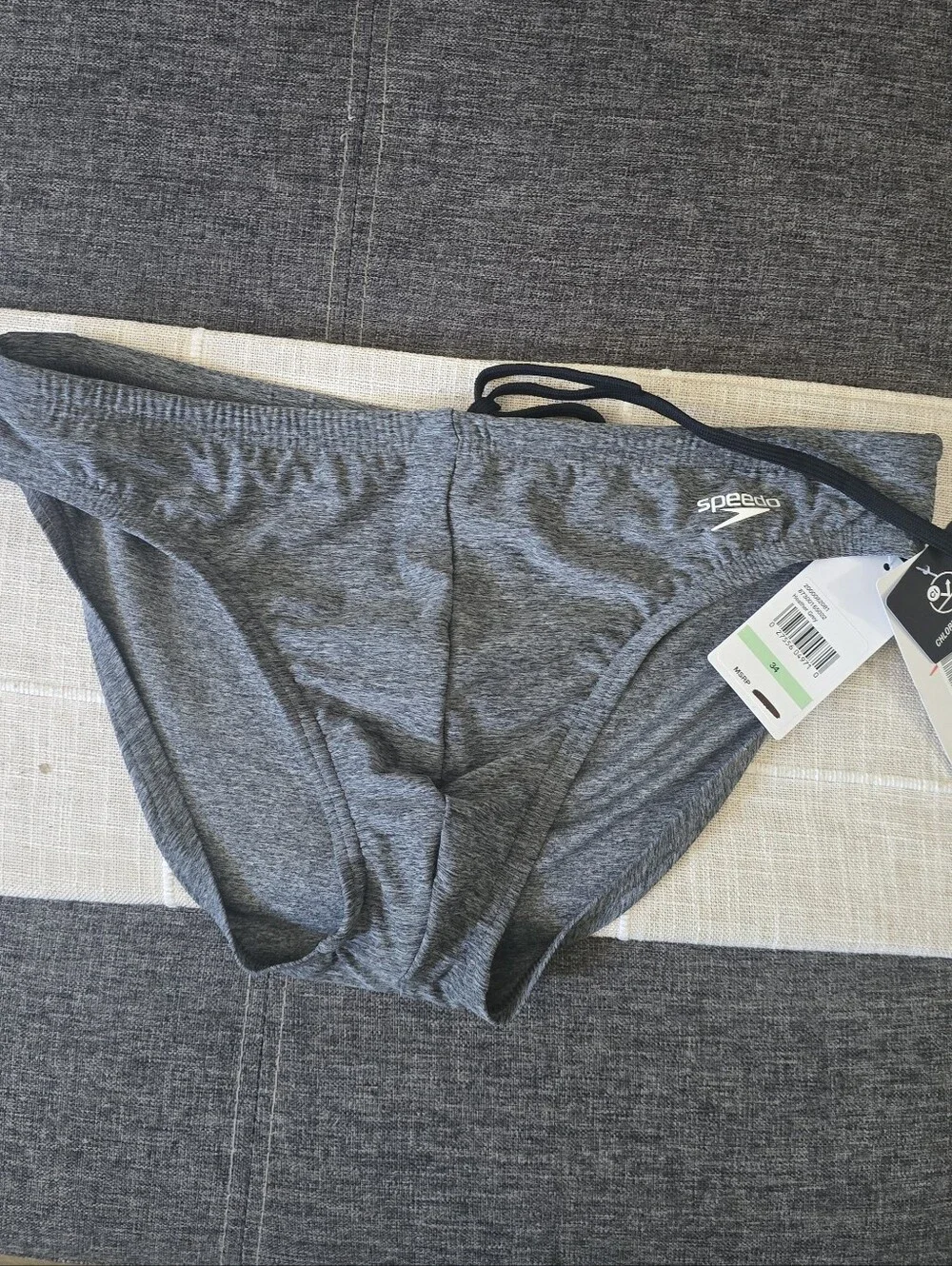 Speedo Men's Heather Gray Swim Brief - Dark Gray